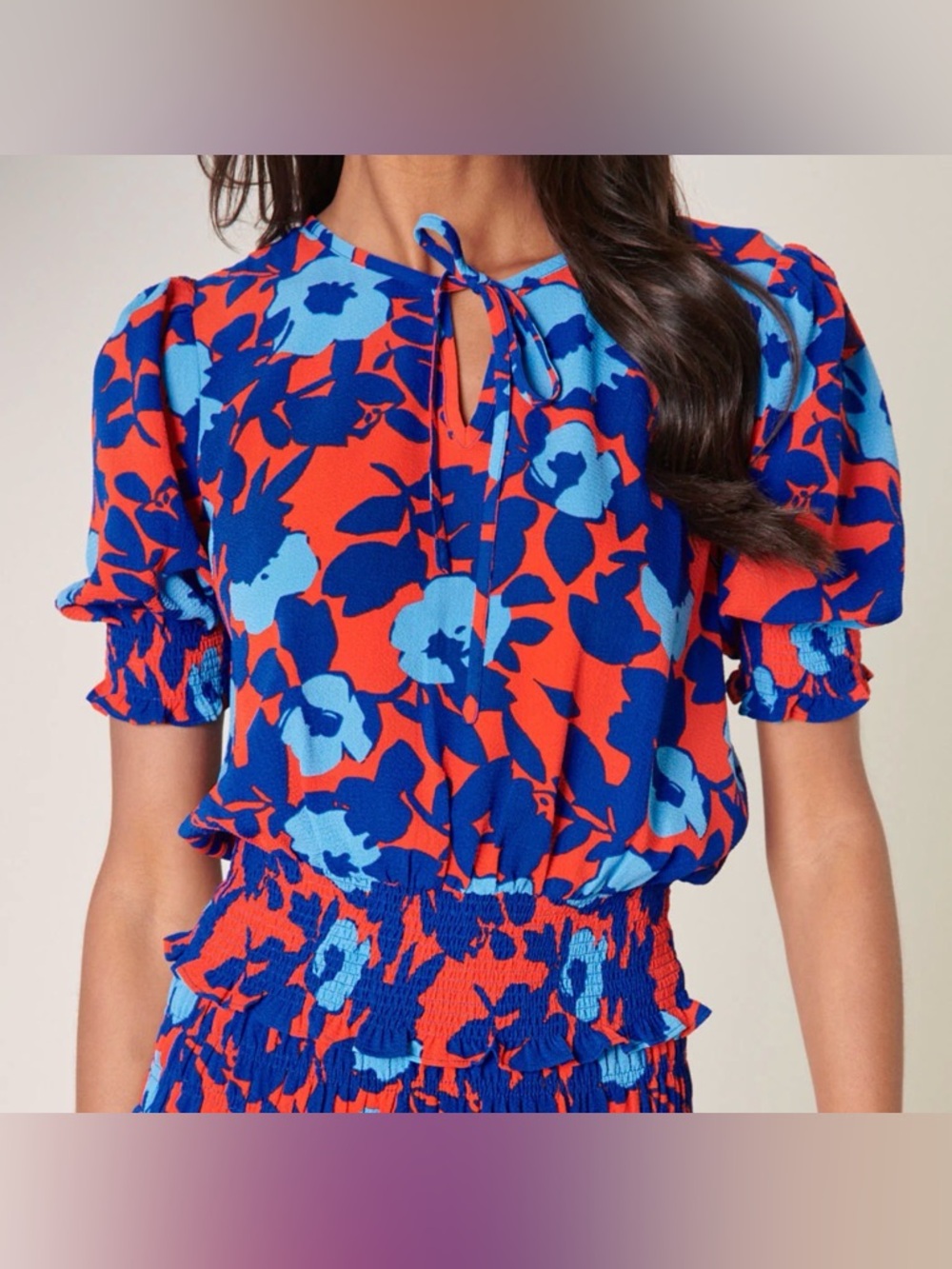 SUGARLIPS Matador Floral Eclipse Smocked Top NWT - Picture 1 of 9